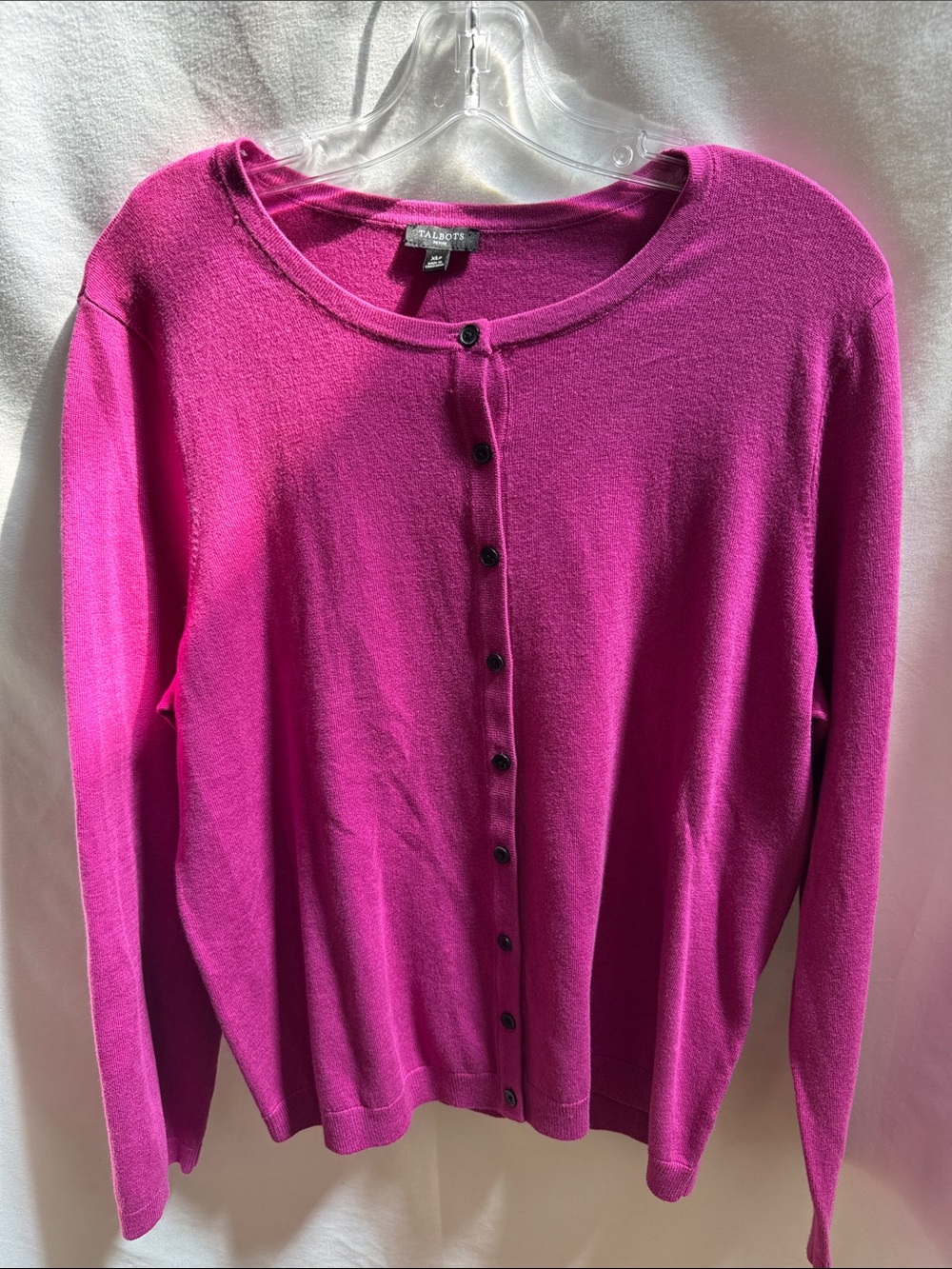 Talbots Women's Bright Fuchsia Button-Down Cardigan Size XLp